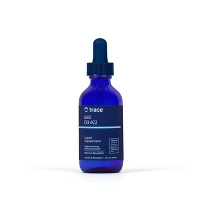 Trace Minerals Ionic D3+K2 - Liquid Multivitamin for Bone 2 Fl Oz (Pack of 1) 