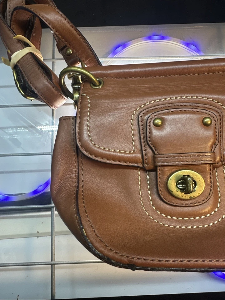 Vintage Coach Legacy Willis Brown Copper Turn-Lock Purse Shoulder Bag Collection - Image 4 of 4