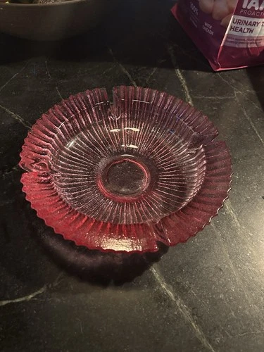 Pink/Rose Blenko Vintage Ashtray Heavy Glass
