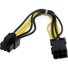 StarTech.com 8in 6 pin PCI Express Power Extension Cable - 8 inches, Black