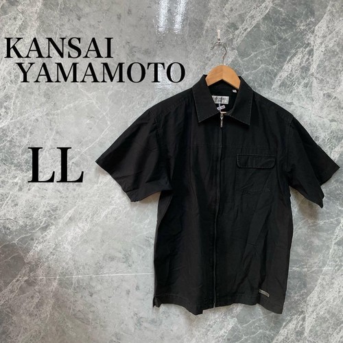 Kansai Yamamoto, KANSAI YAMAMOTO Men's L Black Vintage Zip Shirt