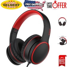 Lightweight Folding Over-Ear Headphones with Microphone and Tangle-Free Cord