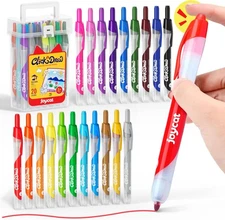 JoyCat Click & Draw Washable Markers for kids with Retractable Tips,20 Colors