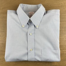 Brooks Brothers Shirt L 16.5 4/5 Solid Blue Oxford L/S Button Down OCBD