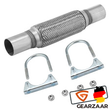 Flexrohr 45x200 mm Montage ohne Schweißen + 2x Schellen für VW Polo 9N 1.2 1.4