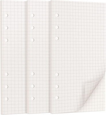 135 Blätter A6 Papier Kariert, 6 Löcher A6 Refill Nachfülleinlagen Loose Notizpa