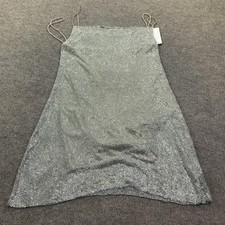 Alice + Olivia Dress Womens 4 Silver Chainmail Crystal Mini Party Cocktail