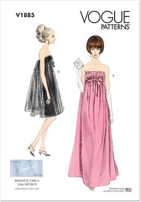 Vogue V1885 Sewing Pattern Misses' Special Occasion Dress Size F5 (16-24) UNCUT