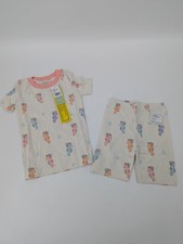 Kissy Kissy Love Short Sleeve Shorts Pajamas Set Pink with Seahorses Size 4