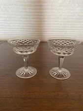 VTG WATERFORD Crystal TYRONE Champagne/Tall Sherbet Glasses SIGNED 4.75"H PAIR