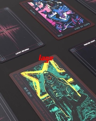 Cyberpunk 2077 (new) - 29 cards tarot deck Purple foiled edges w