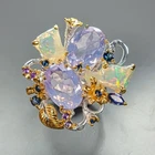 Unique Ring Natural Lavender Quartz Ring 925 Sterling Silver Size 8 /R474475
