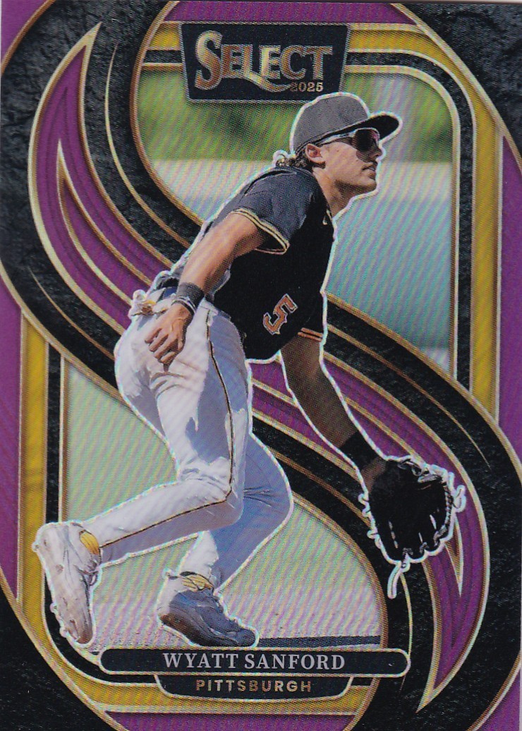 2025 Panini Select Wyatt Sanford 63/75 Purple Prizm Premier #121 Pirates PWE