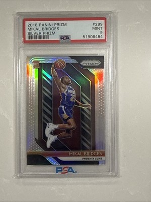 2018-19 Panini Prizm Mikal Bridges Rc Silver Prizm Psa 9 Hot Suns, Knicks Finals