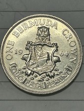 Silver Crown Bermuda 1964 22 Grams 500% Silver UNC 