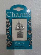 Silver Pewter I Love 2 Quilt Charm-Quilter Charm-Quilting Charm-Gift for Quilter