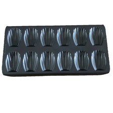 Masterclass Metallic Non-Stick 12 Hole Shell-Shaped Madeleine Pan Baking Tray 