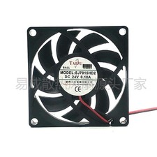 TAIJU SJ7015HD2 DC 24V 0.10A 7015 7cm 2-Wire Cooling Fan