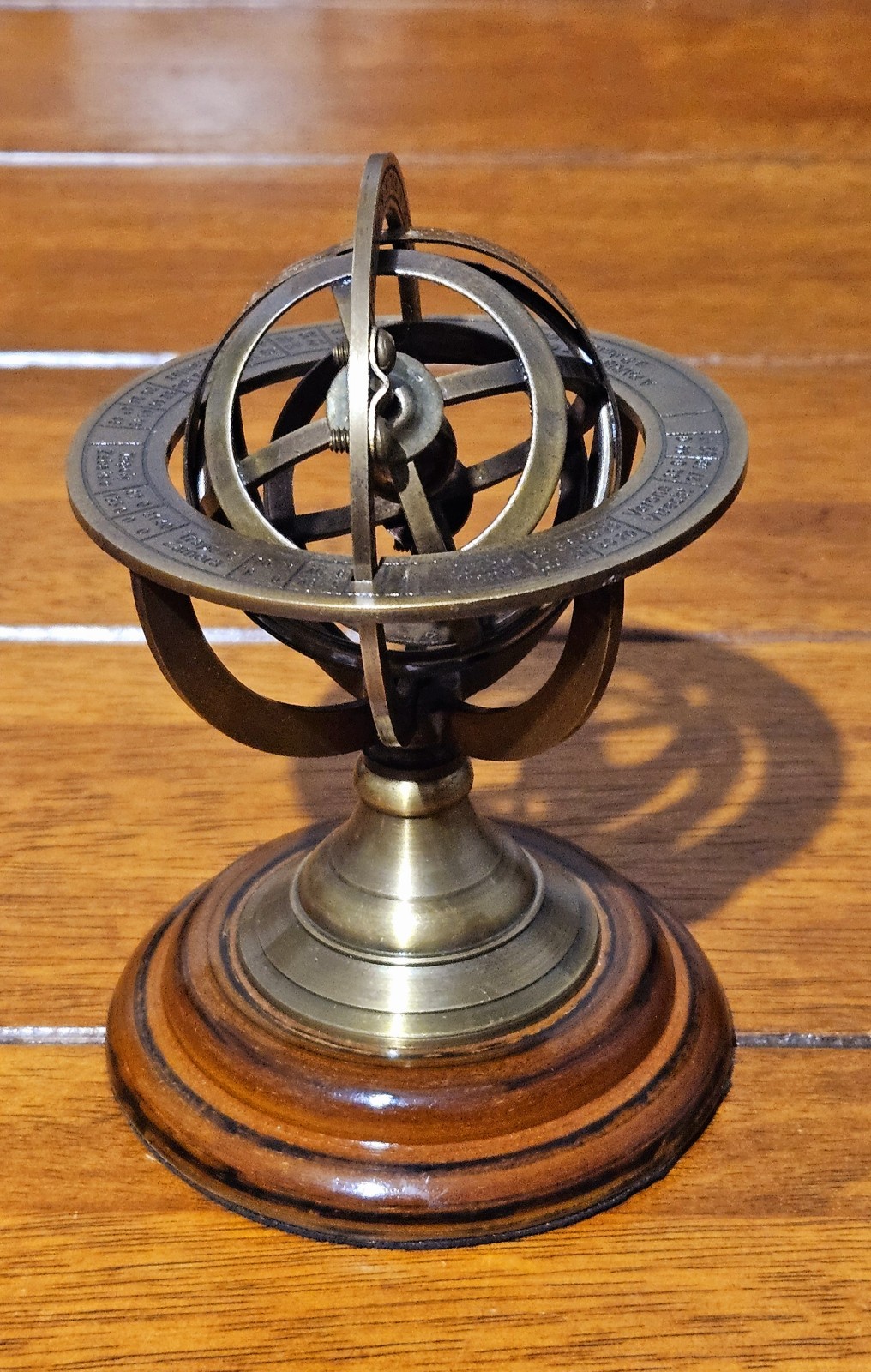 Vintage Brass Armillary Sphere Zodiac Engraved Celestial Globe Astronomical
