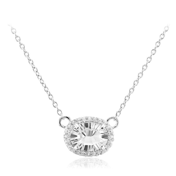 WeißEr Topas Sterling Silber Halskette-image