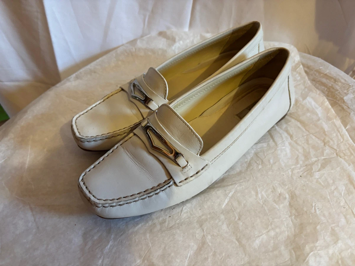 Mocassins Vernis Blancs Geox Respira T.36 - En Cuir, état Excellent