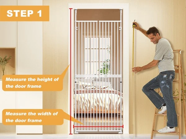 180 cm extra hohes Haustiertor mit Türen Schlösser auszudehnbar verstellbar - Bild 4 von 4