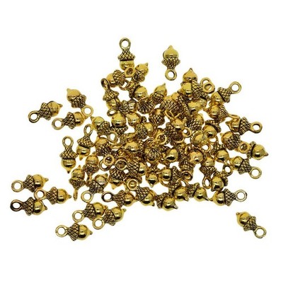 50 Stck. Goldene Bronze Nüsse Charms zum Selbermachen 3D Tannenzapfen Anhänger für Schmuckherstellung
