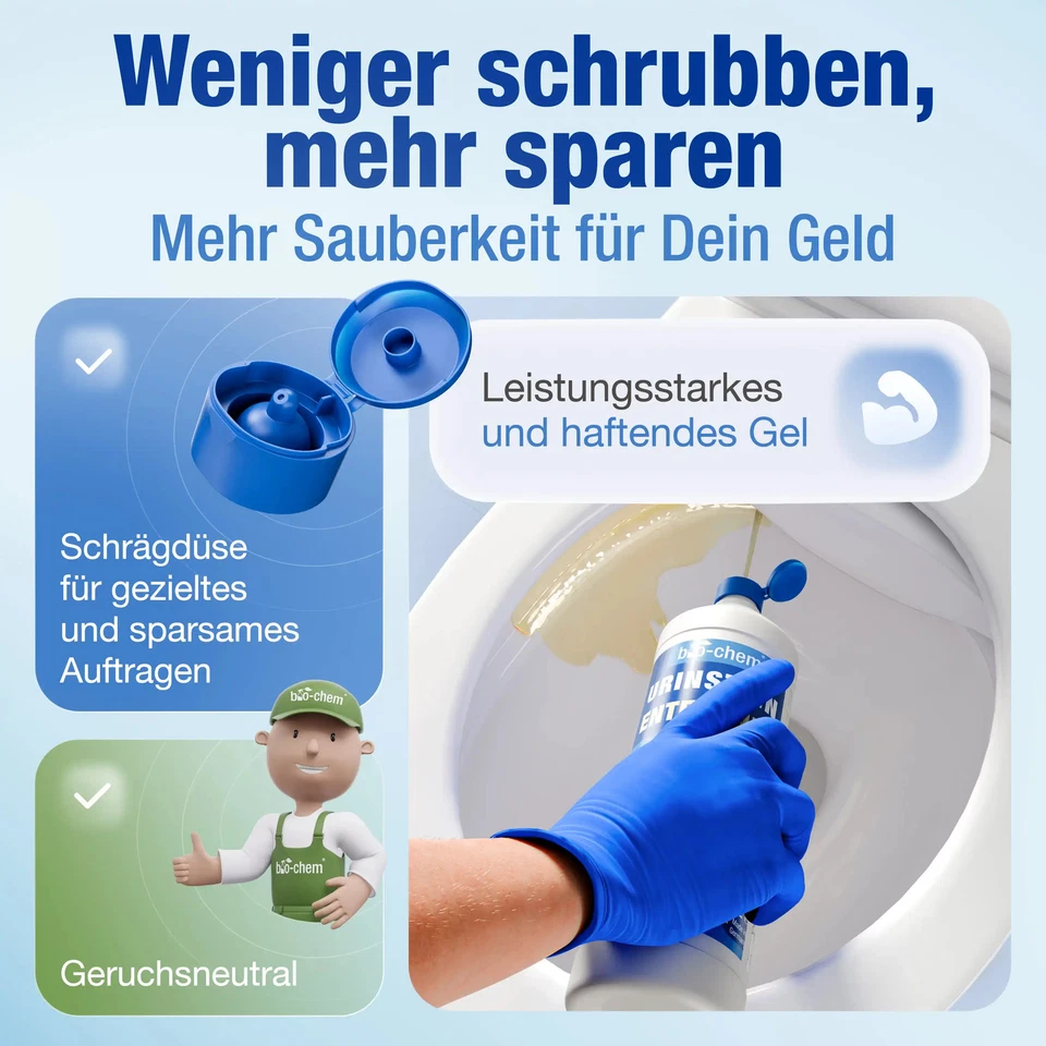 bio-chem Urinsteinentferner EXTRA STARK 2x 1L WC-Reiniger gegen Urinstein & Kalk - Bild 4 von 4