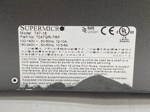 Supermicro 7047GR-TRF 747-16 8-LFF Server 2*E5-2697 V2 2.70GHz 64GB RAM *NO HDD - 第 7/10 張圖片