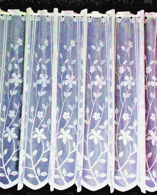Scheibengardine Blumenranken  170 cm  Breit / 160 cm H  Landhaus  Bistro  Stores