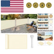 Balcony Privacy Screen, 3'x10' Butter Cream Deck Shield Screen Fence Cover HD...