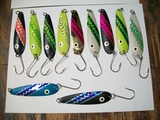 lot of 11 - Glow Back Trolling Spoons - Walleye Salmon Trout Steelhead