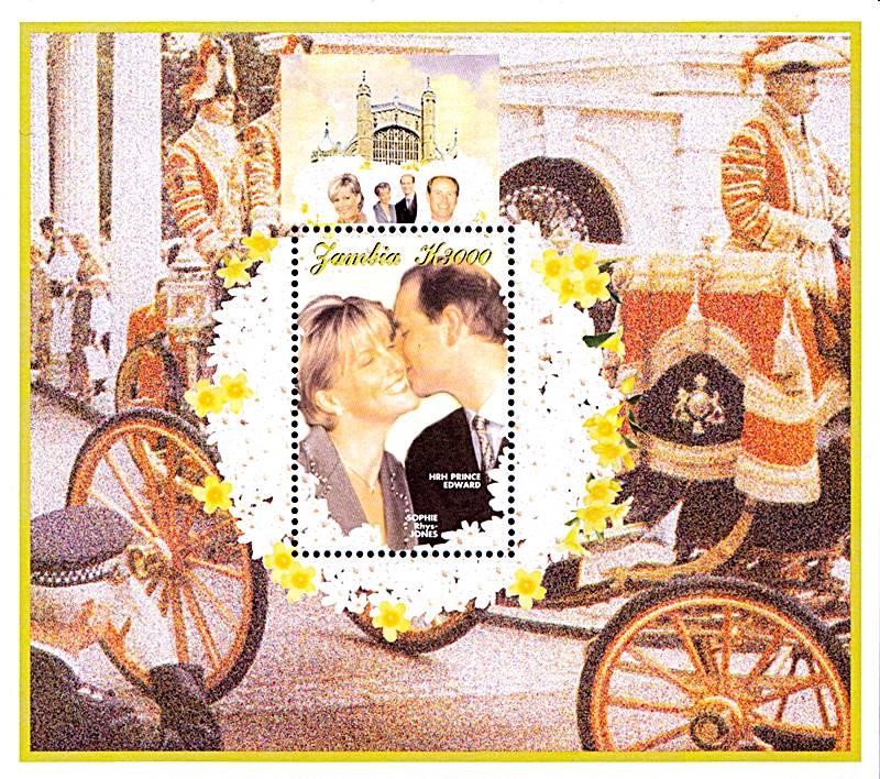 ZAMBIA 1999 ROYAL WEDDING S/S MNH neuf BRITISH ROYALTY 💲FREE SHIPPING💲