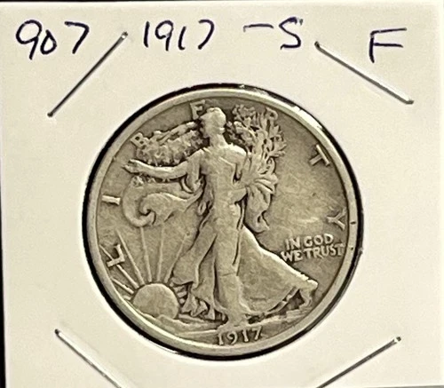 1917-S VF Walking Liberty Silver Half Dollar