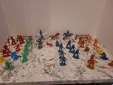 40 Misc Plastic Cowboys, Indians Animals Toy Playset