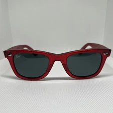 NEW Ray-Ban RB2140 Wayfarer Sunglasses 6614/56 Red on Transparent Grey/Blue...