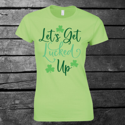 Let's Get Licked Up T-shirt Funny Irish Ireland St. Patricks Day Mens Ladies