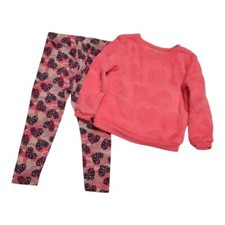 BCBG Girls Hot Pink Fuzzy Heart Sweatshirt Heart Leggings Set - 2T 0010
