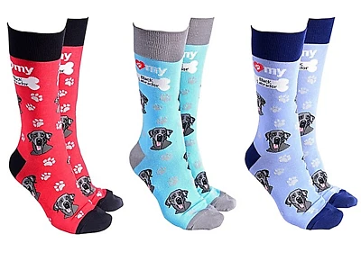 Chaussettes Chien Noir Labrador Unisexe Taille Unique Mélange Coton - Photo 1/4