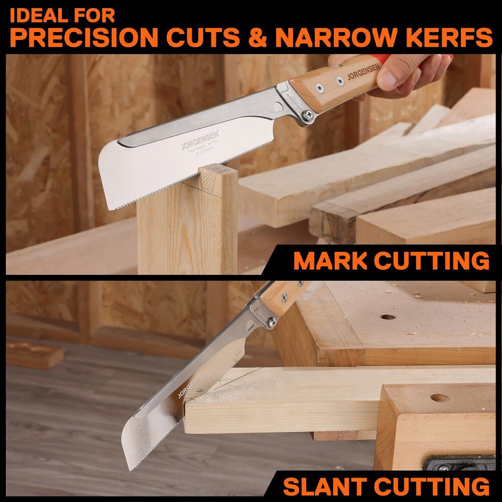 JORGENSEN Japanese Pull Saw 6 Inch Pro Folding Dovetail Saw SK5 for Hardwood USA