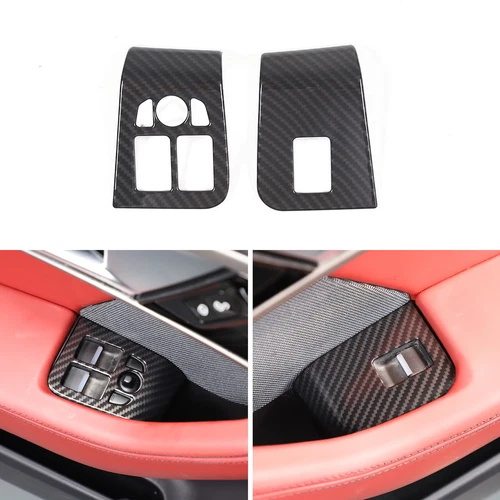 Cubierta de embellecedor de consola de tablero interior de fibra de carbono ABS para Jaguar F-TYPE 2013-2024 - Imagen 7 de 44