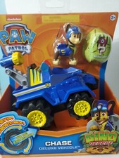 NEW Paw Patrol DINO RESCUE Chase Deluxe Rev Up Vehicle  Figure Nick Jr