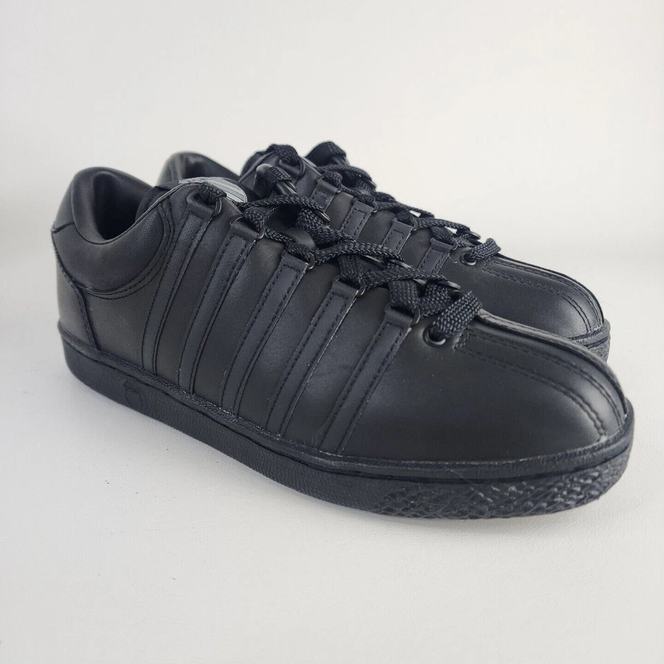 Zapatos Clásicos K-Swiss 80144 Triple Universitario Cuero Tenis Negros Talla 6.5 Y = 8 W Foto 4 de 4