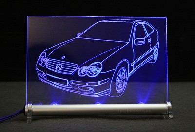 LED Leuchtschild - graviert ist  C Sportcoupe CL203 Facelift   Autogravur