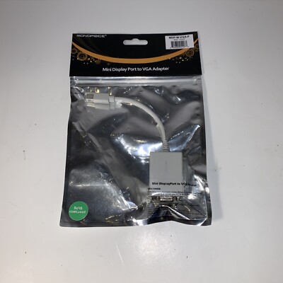 MonoPrice - Mini Display Port to VGA Adapter - MDP-M-VGA-F (White) DisplayPort