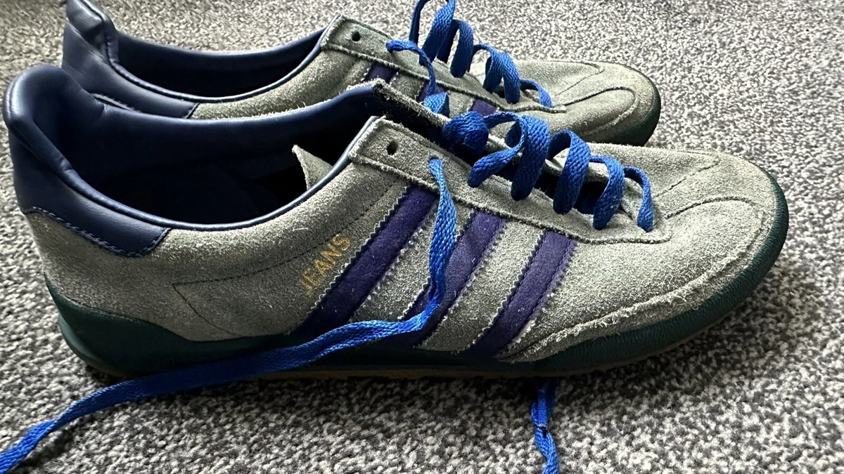 Adidas jeans trainers green and blue top