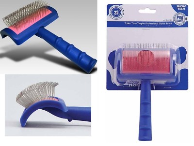 Show Tech''Tuffer Than Tangles''Shed XLONG FIRM PIN SLICKER BRUSH DOG CAT Grooming