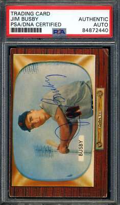 Jim Busby PSA DNA Signed 1955 Bowman Autograph