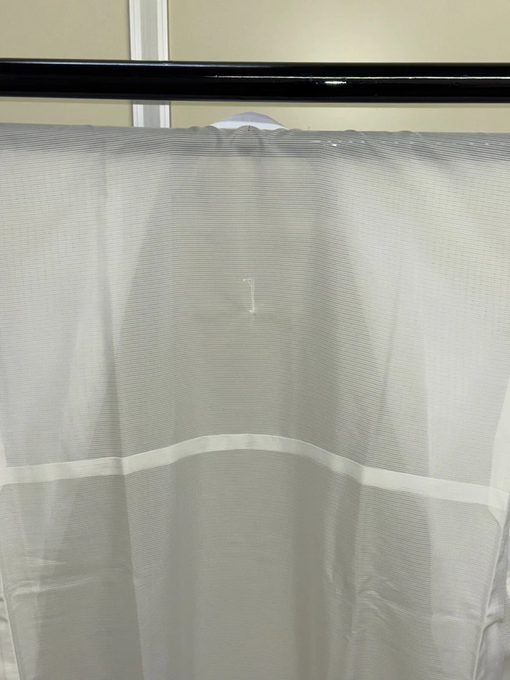 Kimono japonais vintage polyester blanc tradition juban transparent hauteur 5... - Photo 4/4