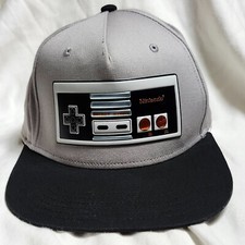 Nintendo NES Controller Gray Black Snapback Hat Cap Retro Classic Video Games